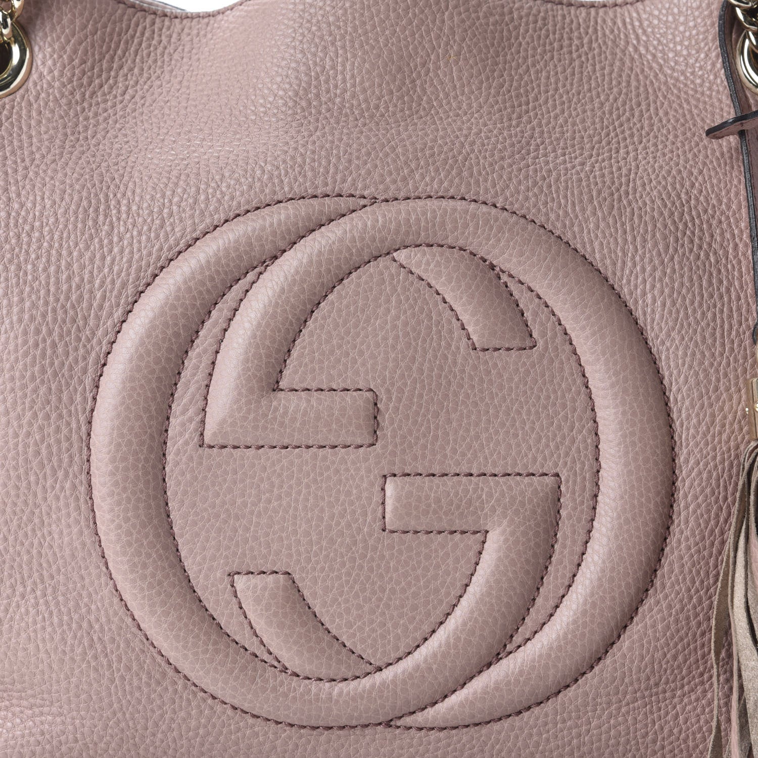 Gucci Pebbled Calfskin Medium Soho Chain Shoulder Bag Dark Cipria 15 of 15