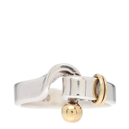 Tiffany Sterling Silver 18K Yellow Gold Hook Ring 53 6.25 1 of 4