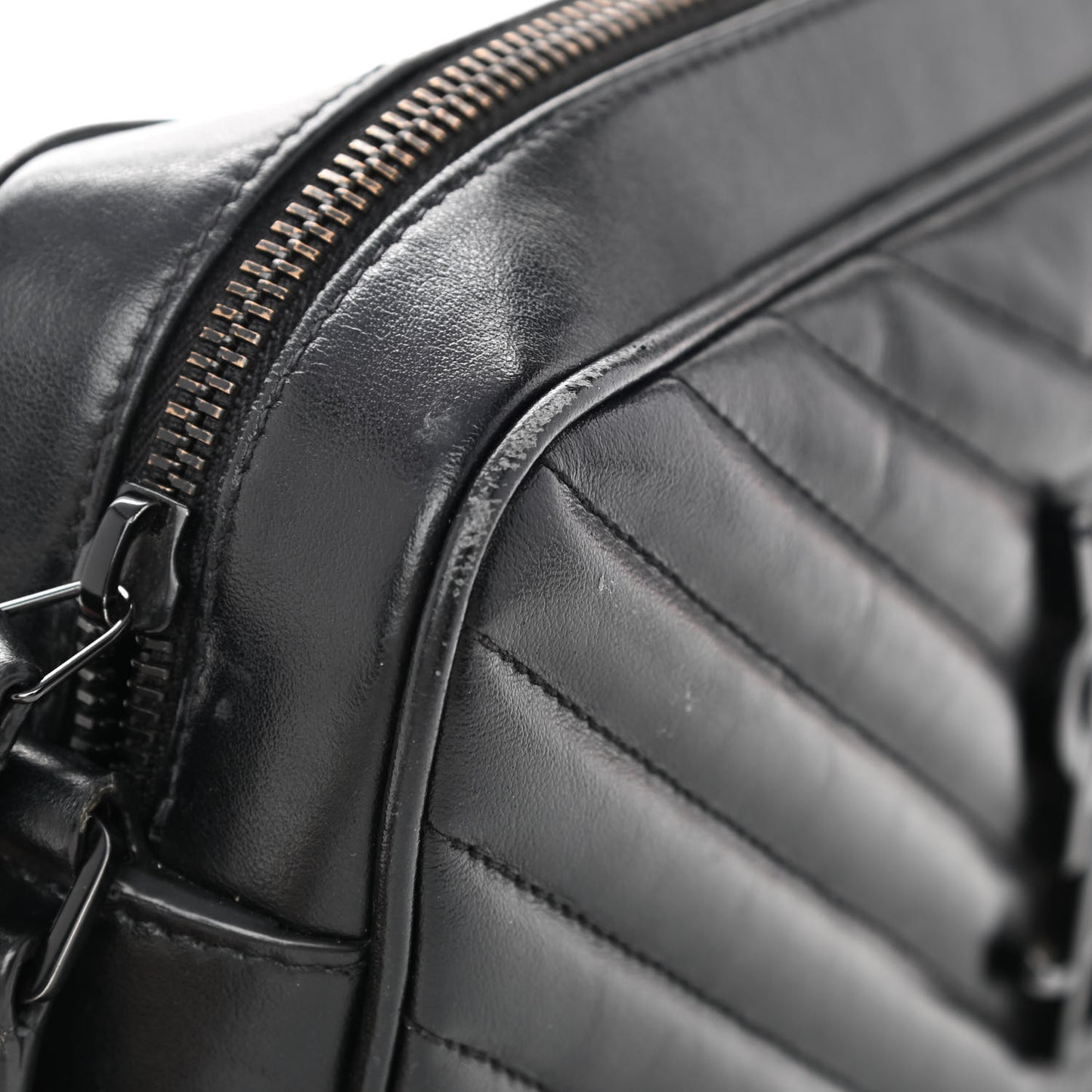 Calfskin Matelasse Monogram Monochrome Lou Camera Bag Black