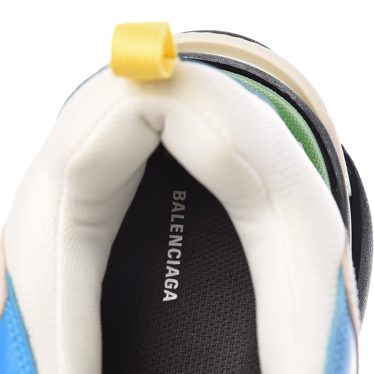 Balenciaga Fabric Mesh Nappa Mens Triple S Sneakers 46 Bleu White Vert Jaune 7 of 9
