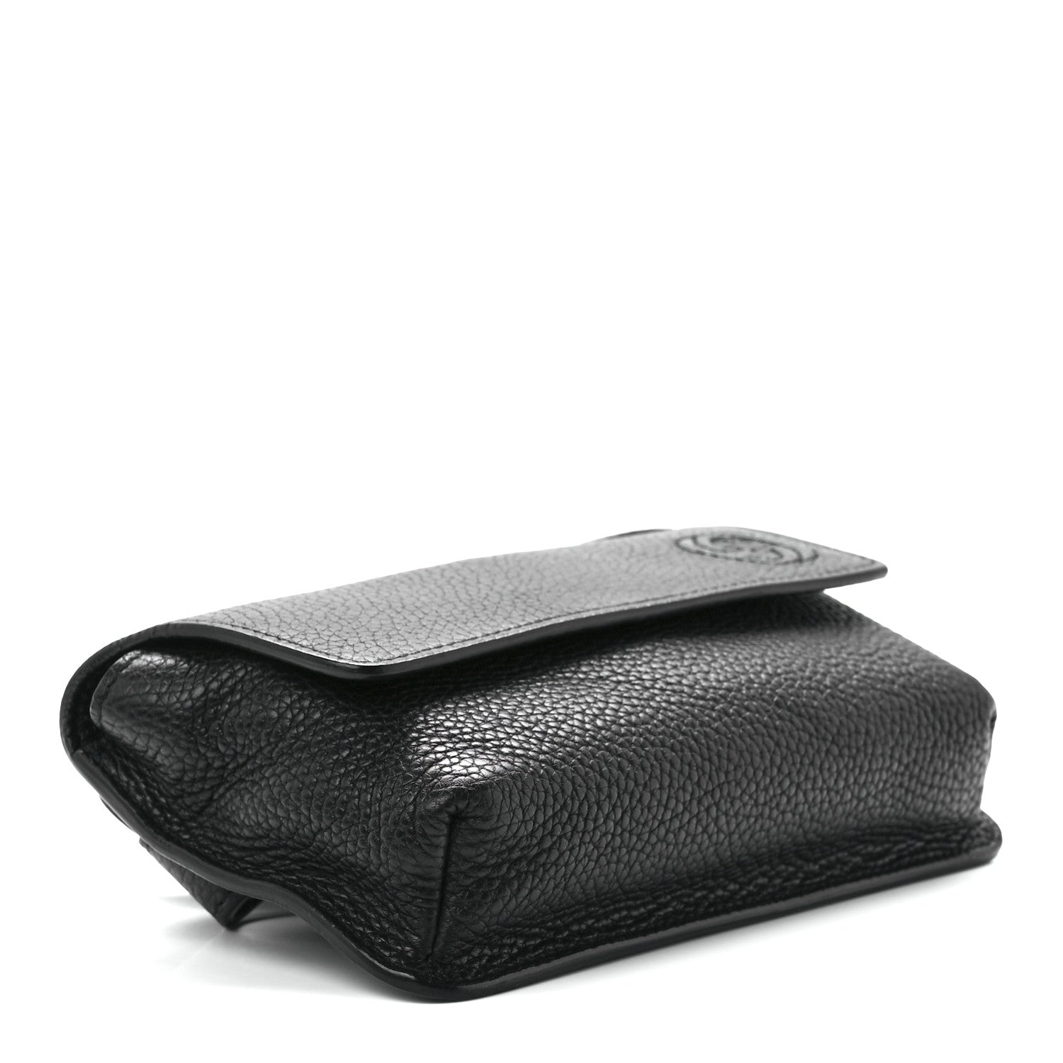 Gucci Pebbled Calfskin Soho Flap Belt Bag Black 4 of 11