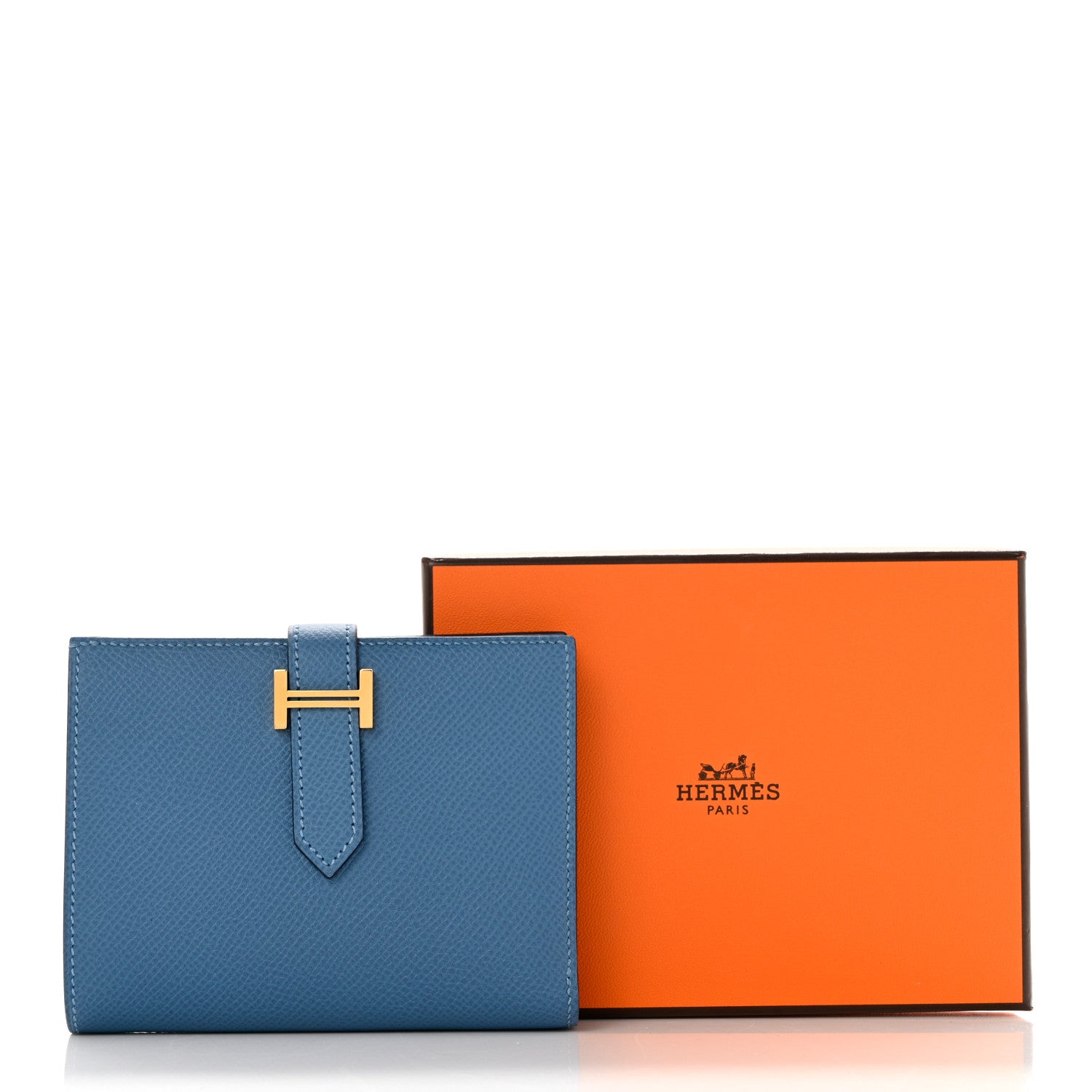 Hermes Epsom Bearn Compact Wallet Bleu Azur 8 of 8