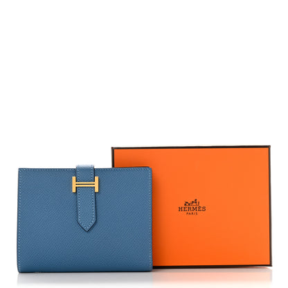 Hermes Epsom Bearn Compact Wallet Bleu Azur 8 of 8