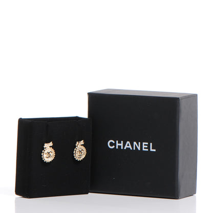 Chanel Enamel CC Ribbon Earrings Black Gold 5 of 5