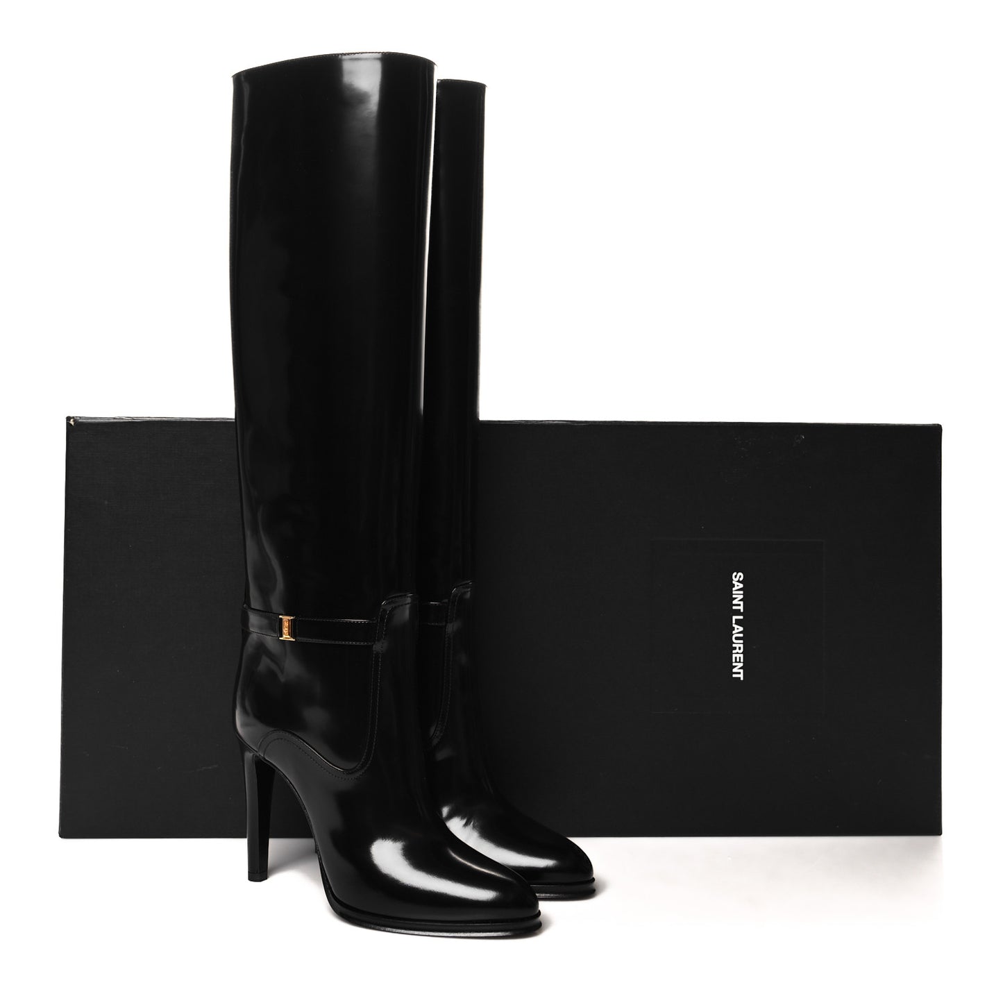 Patent Calfskin Diane 100 Boots 39 Black