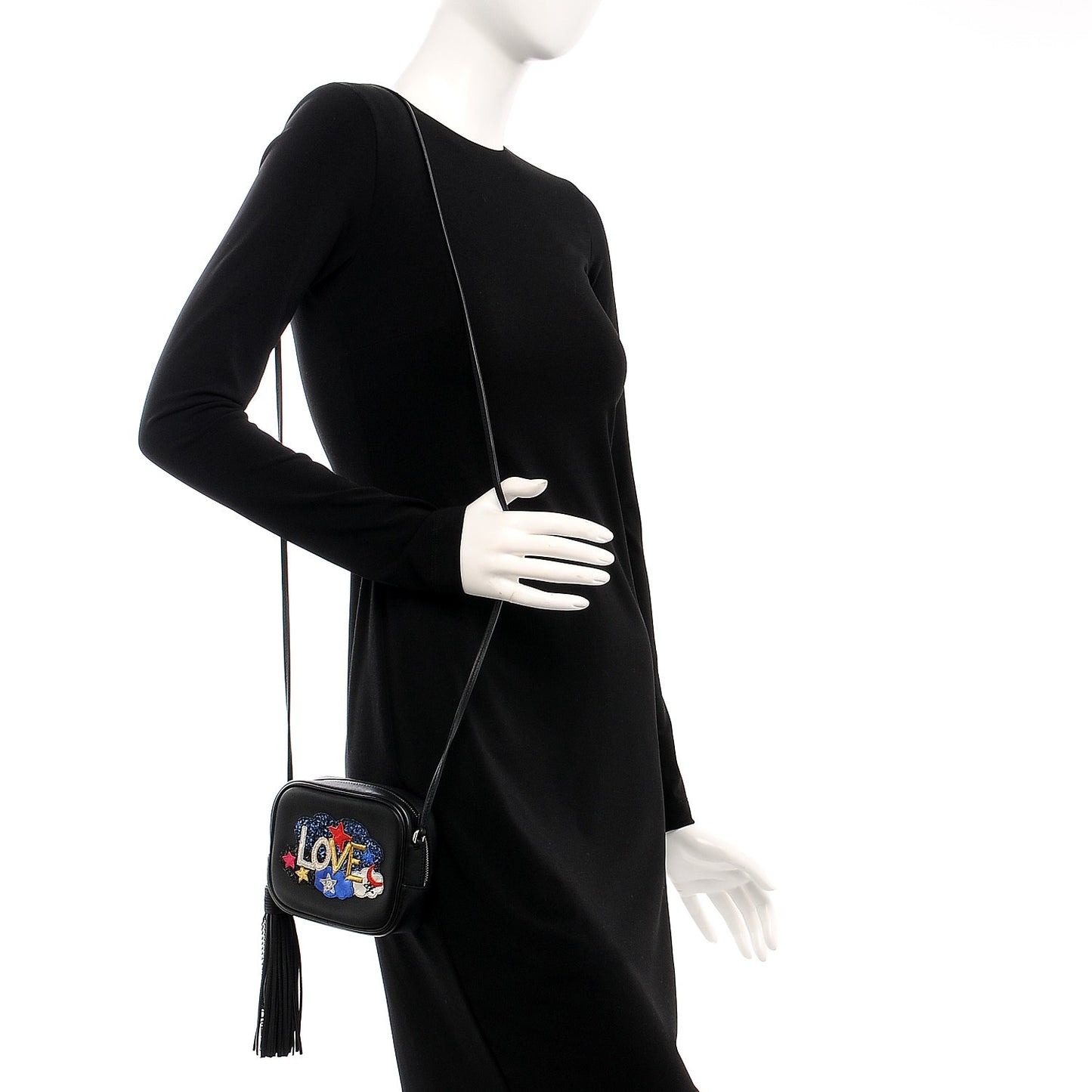 Calfskin Love Patchwork Blogger Bag Black