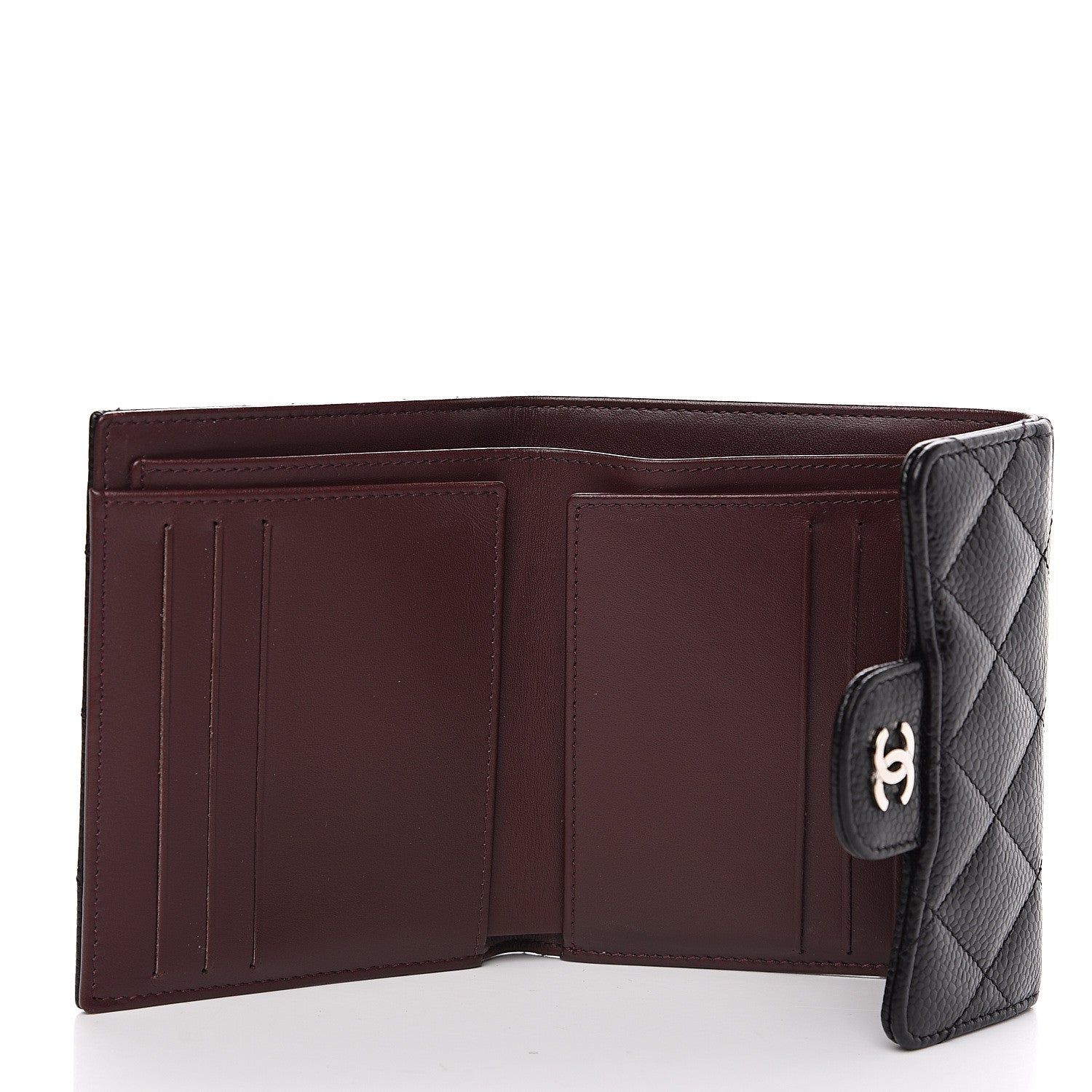 Chanel Caviar Quilted Compact Flap Wallet Black 4 of 7