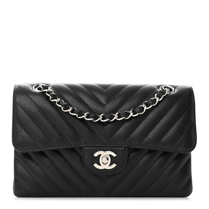 Chanel Caviar Chevron Quilted Small Double Flap Black 1 of 11