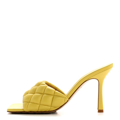 Bottega Veneta Nappa Matelasse Padded Mule Sandals 38.5 Pear 1 of 9