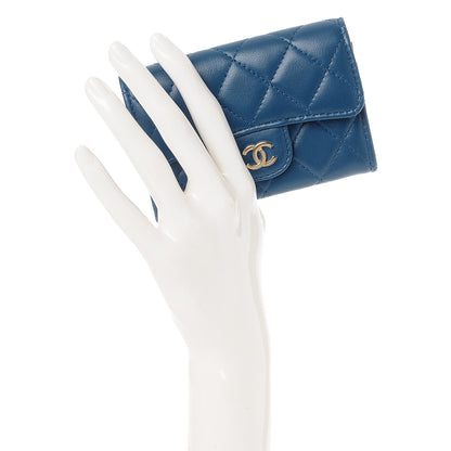 Chanel Lambskin Quilted Card Holder Blue 2 of 8