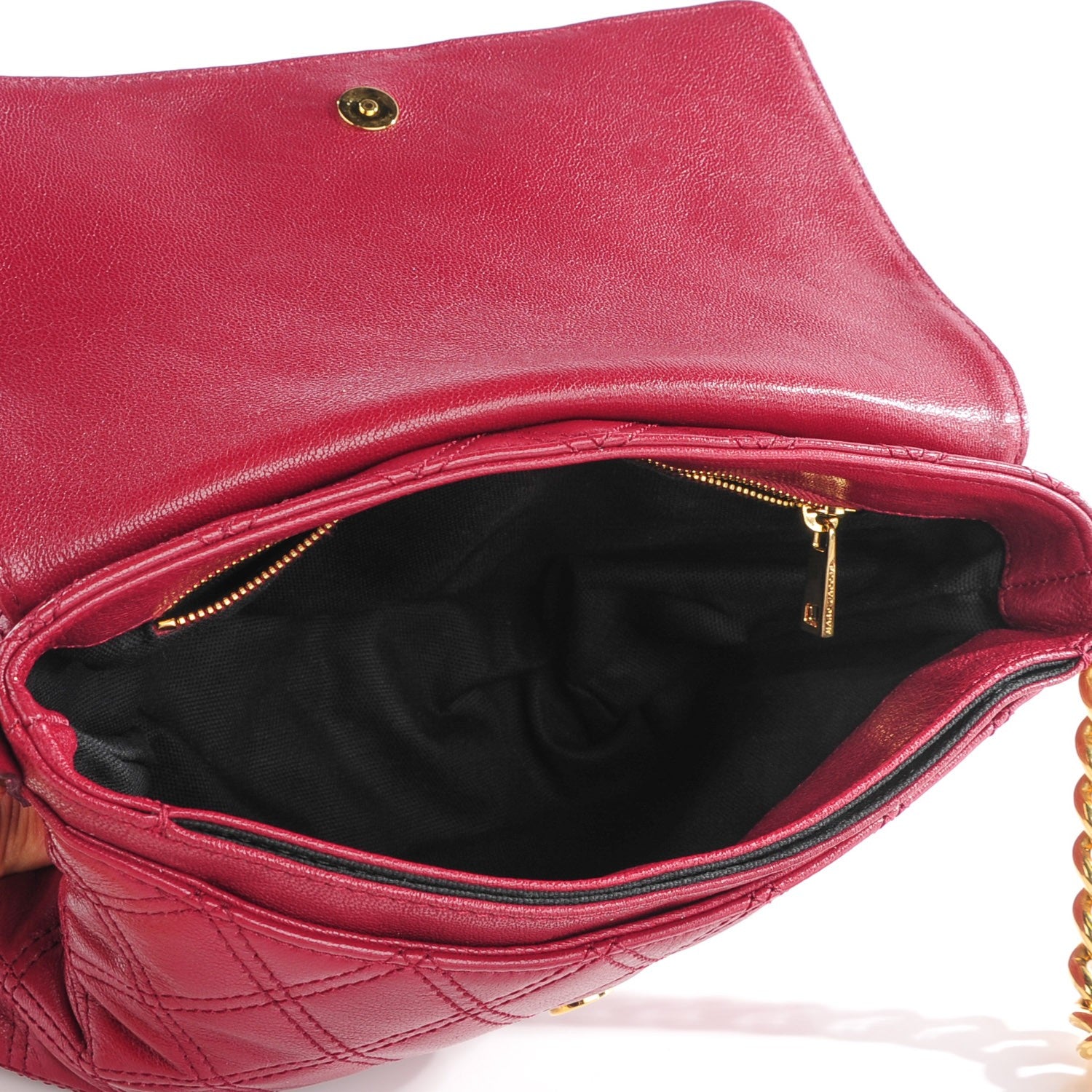 Marc Jacobs Lacquered Lambskin Quilted The Large Single Flap Bordeaux 5 of 10