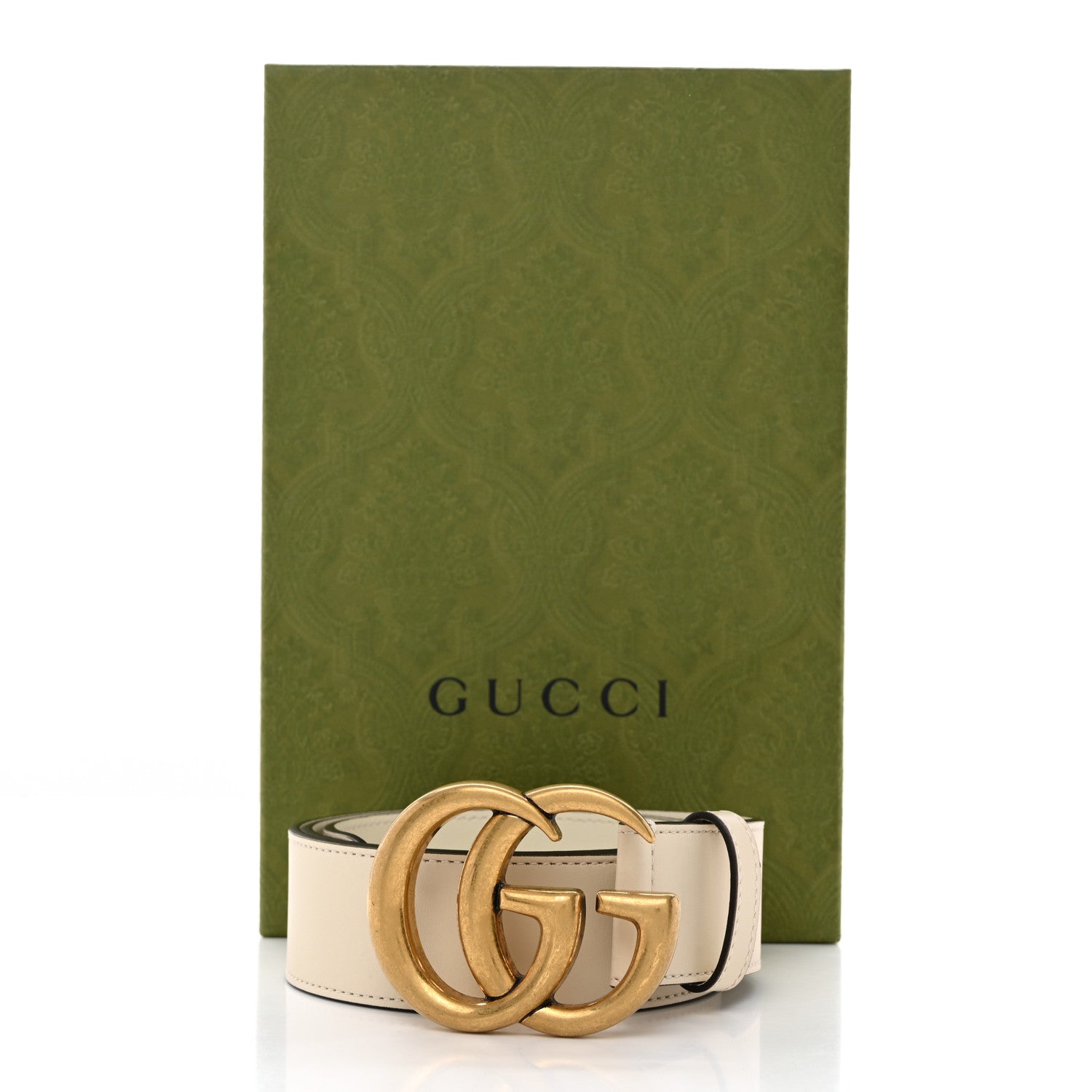 Gucci Calfskin Double G 40mm Belt 85 34 Mystic White 6 of 6