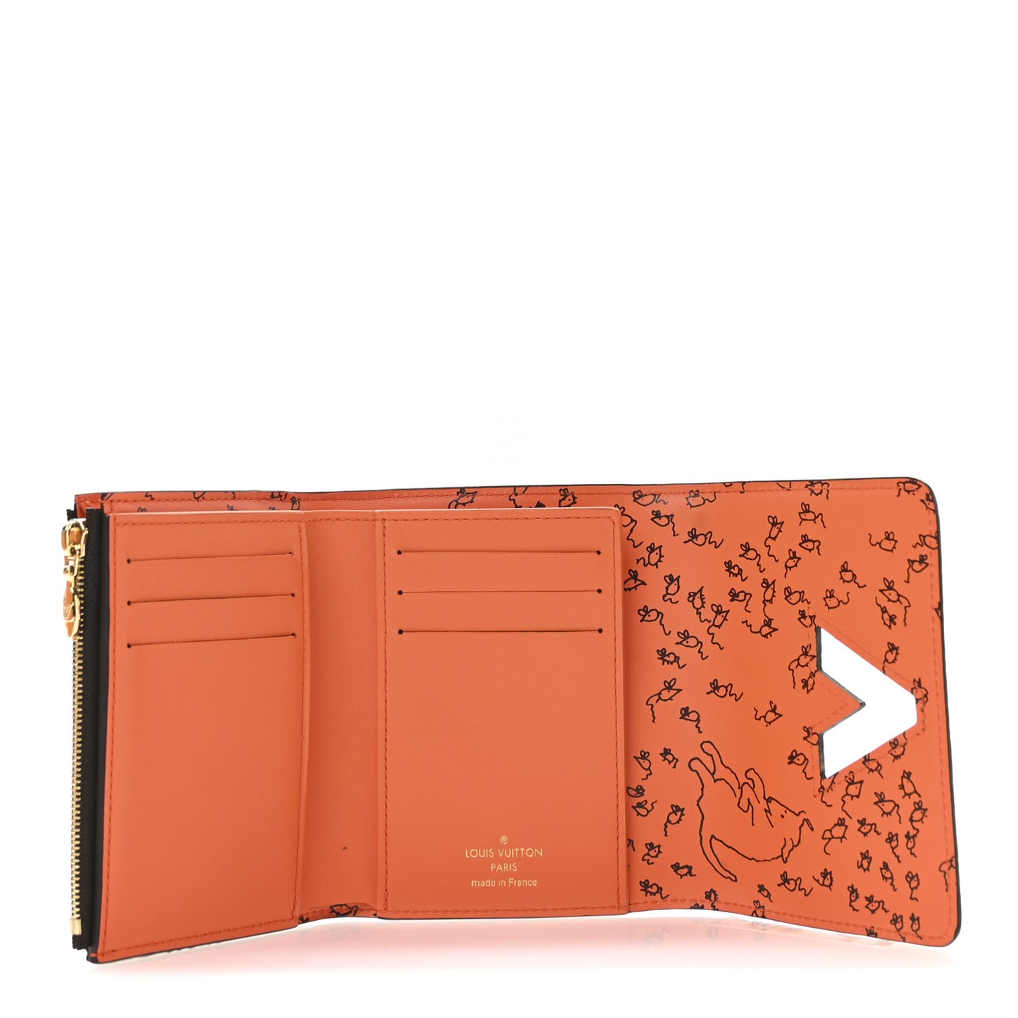 Catogram Twist Compact Wallet Marron