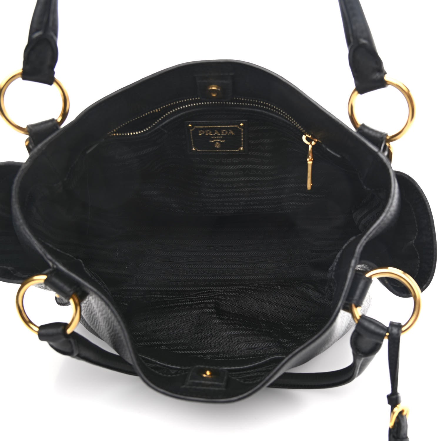 Prada Vitello Daino Tote Black 4 of 12