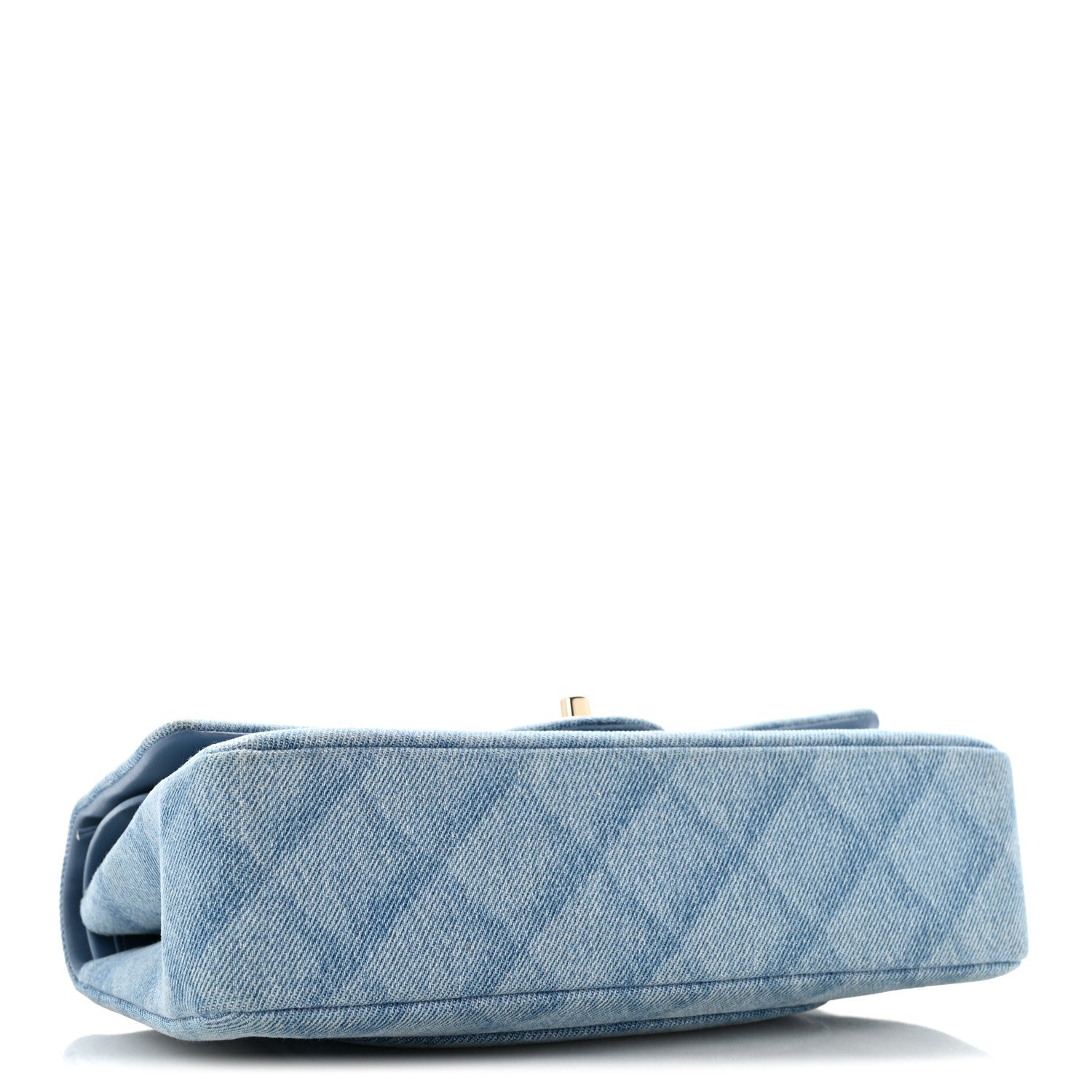 Chanel Printed Denim Quilted Medium Double Flap Light Blue 4 of 12