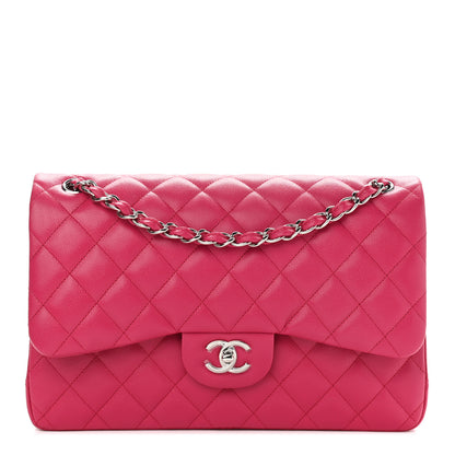 Chanel Caviar Quilted Jumbo Double Flap Dark Pink 1 of 8