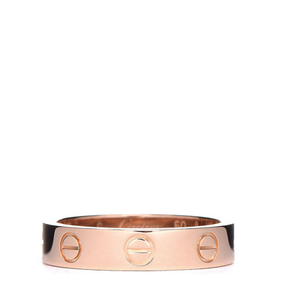 Cartier 18K Pink Gold Diamond 4mm LOVE Wedding Band Ring 50 5.25 3 of 5
