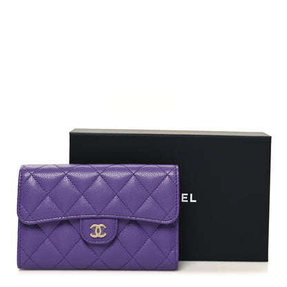 Chanel Caviar Quilted Medium Flap Wallet Purple 11 of 11