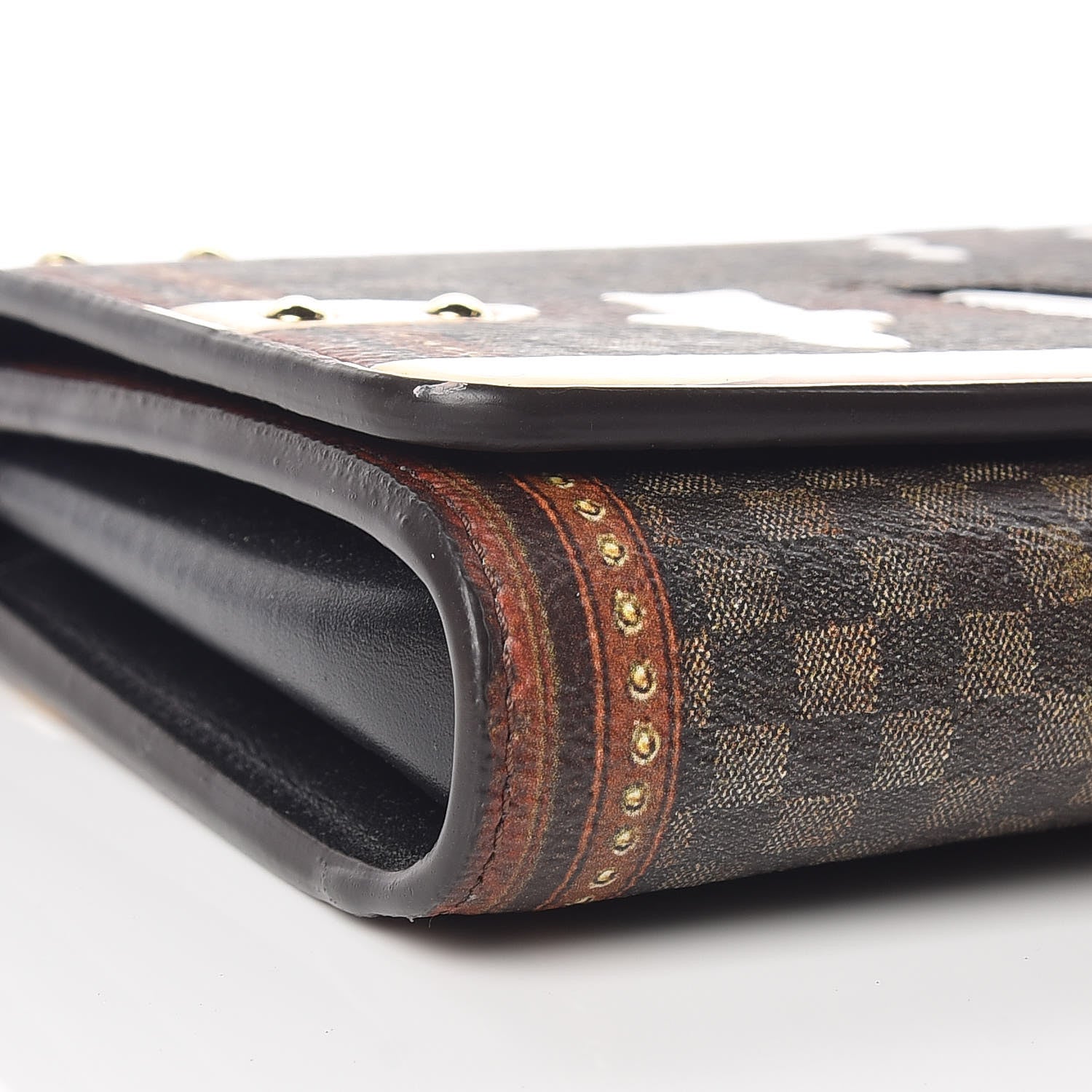Louis Vuitton Transformed Damier Ebene Time Trunk Twist Chain Wallet 5 of 9