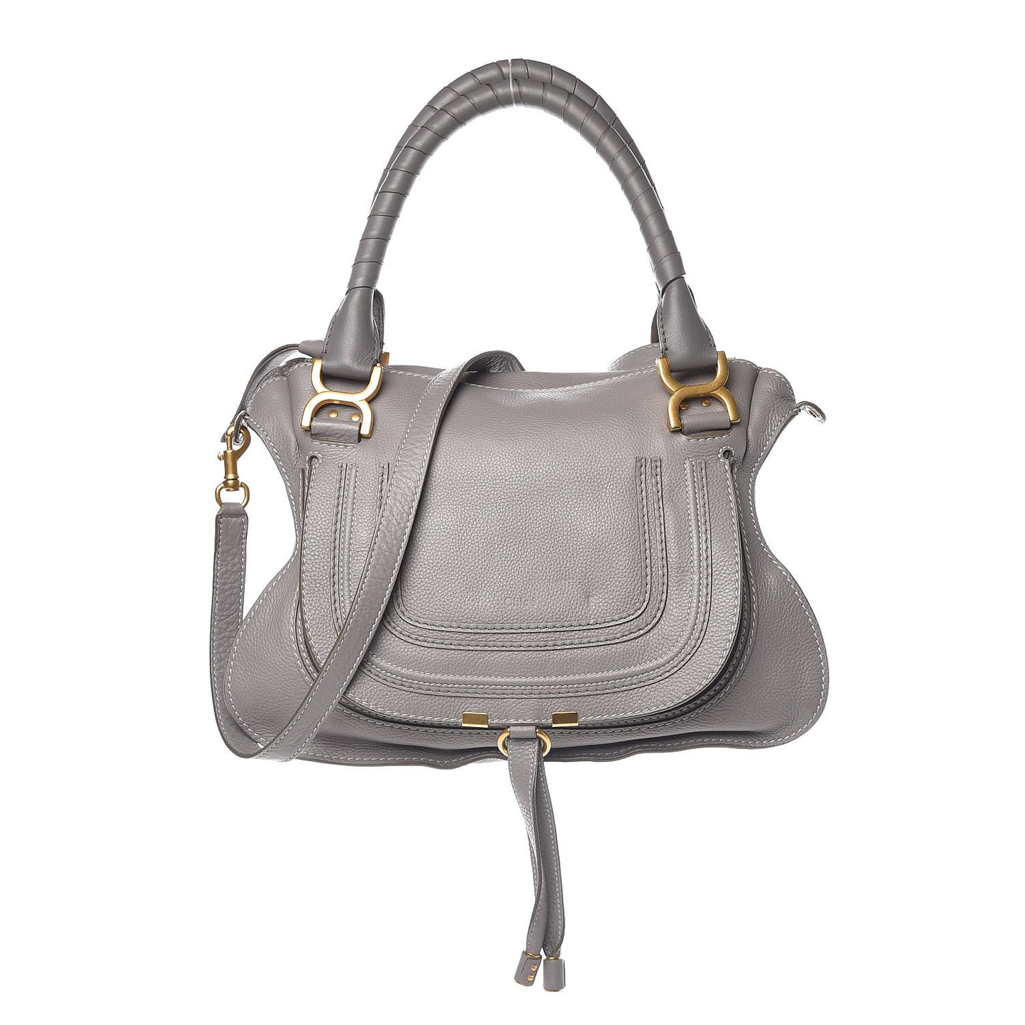 Calfskin Medium Marcie Satchel Cashmere Grey