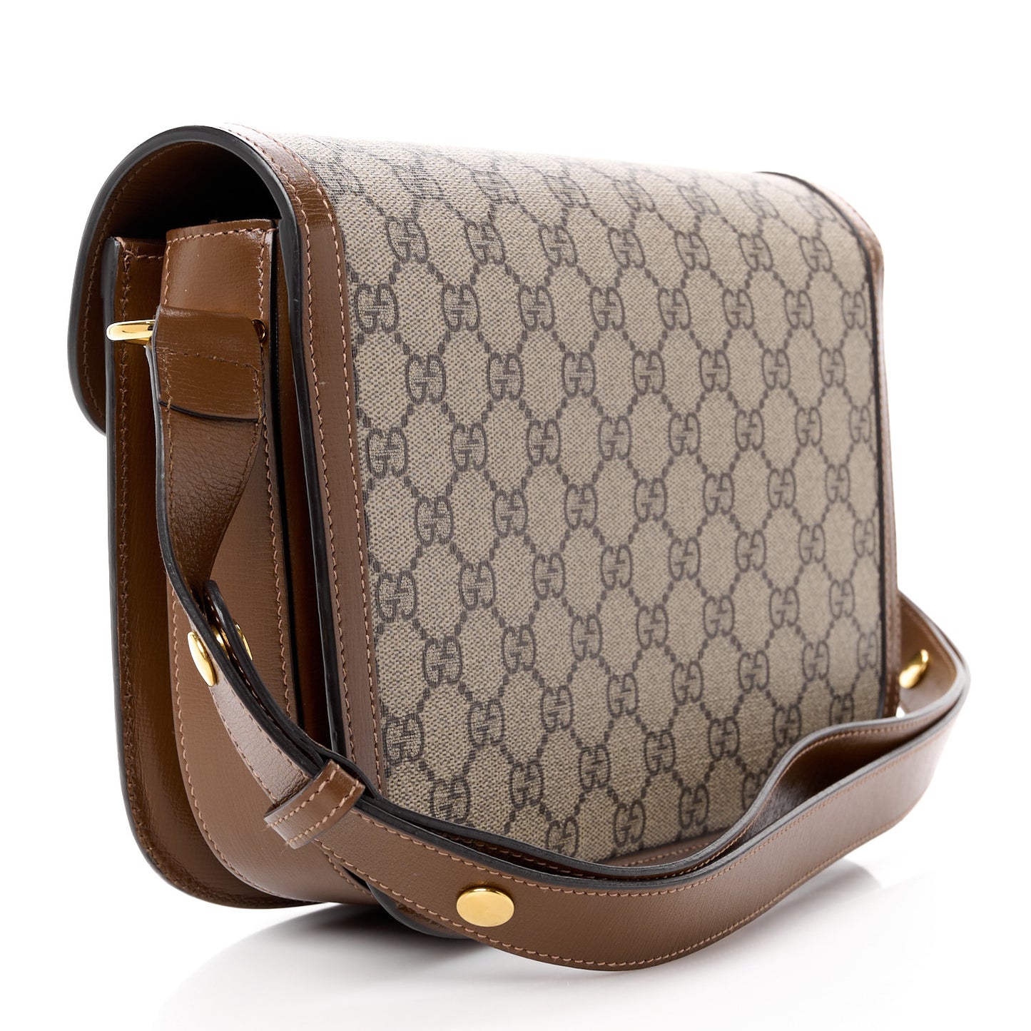 GG Supreme Monogram Horsebit 1955 Shoulder Bag Beige Brown Sugar