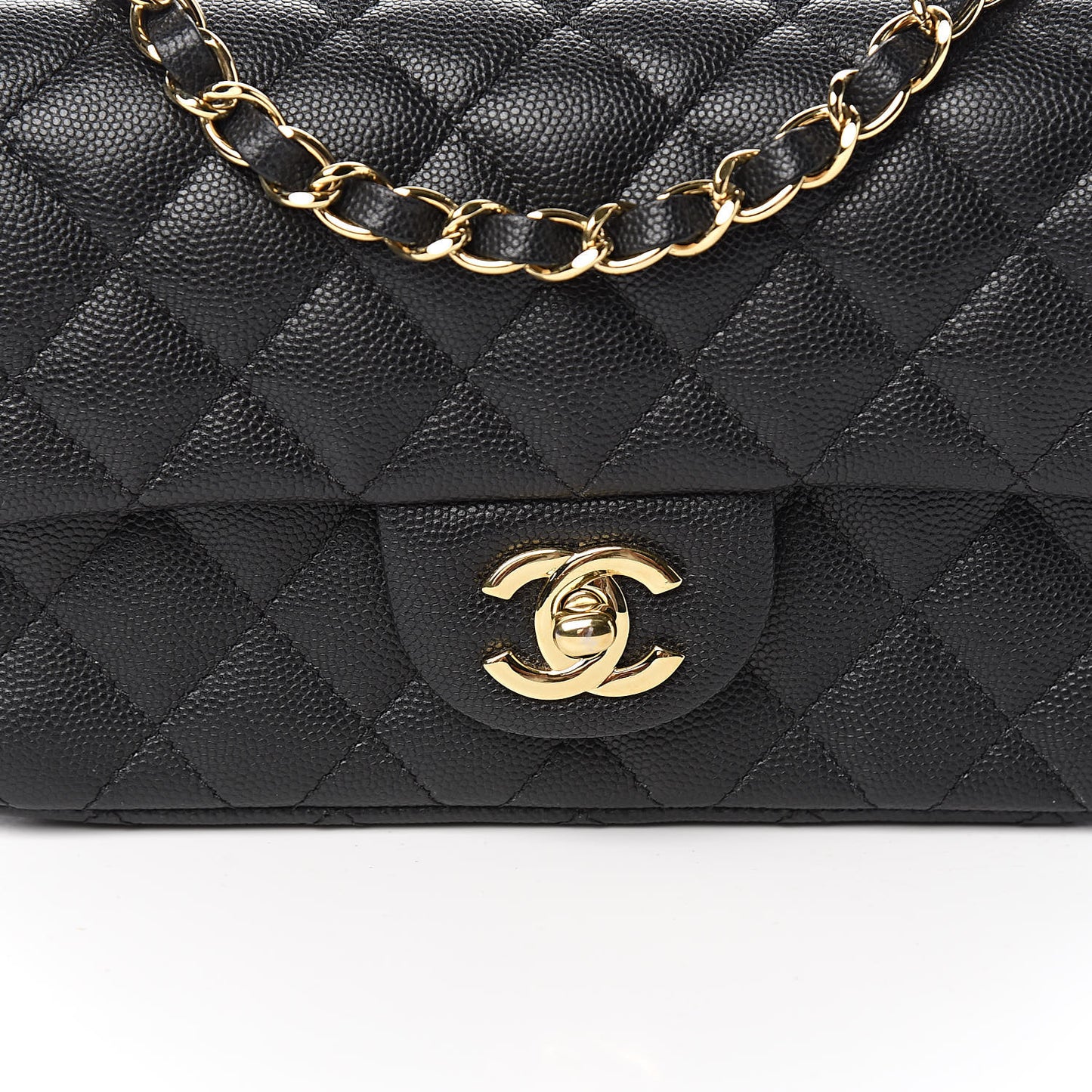 Caviar Quilted Mini Rectangular Flap Black