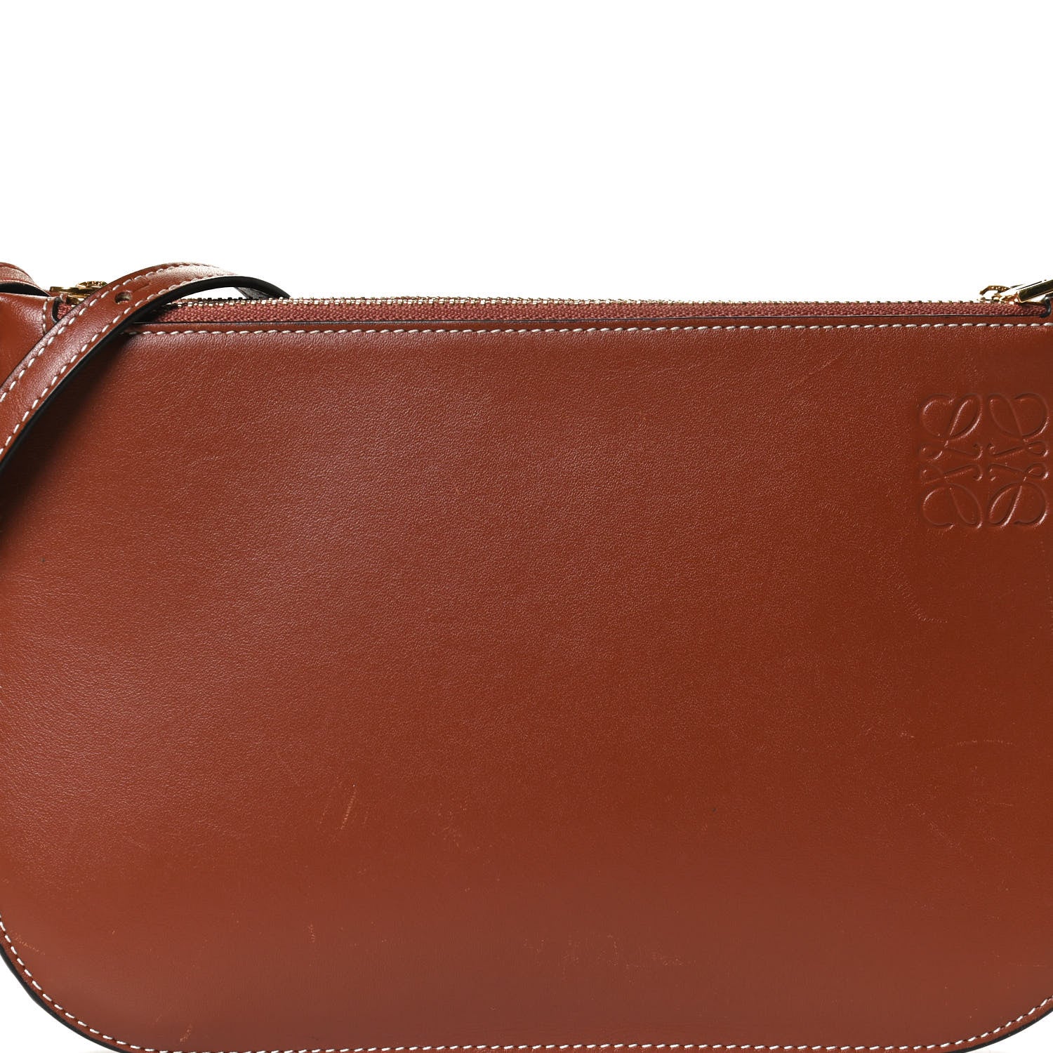 Loewe Calfskin Gate Double Zip Pouch Crossbody Brick 8 of 12