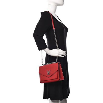 Louis Vuitton Soft Calfskin Mylockme Chain Bag BB Rubis 2 of 10