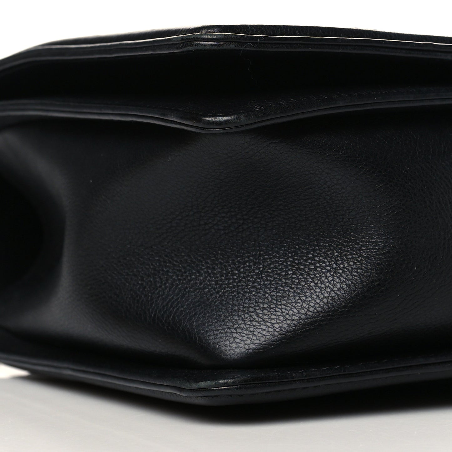 Calfskin Quilted Double Stitch New Medium Boy Flap Black