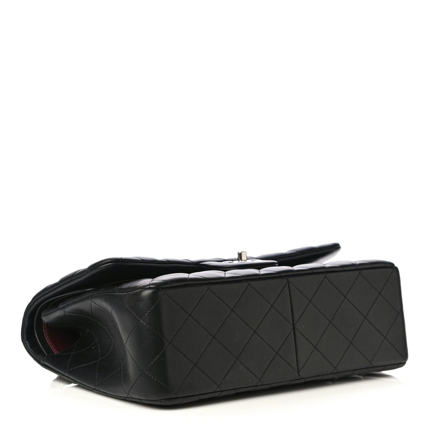 Lambskin Quilted Jumbo Double Flap Black