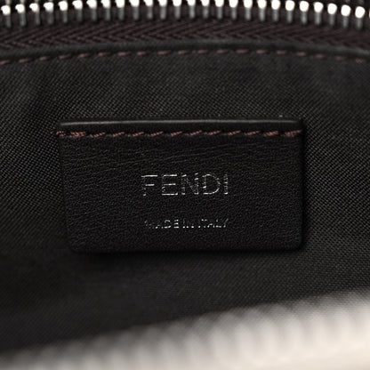 Fendi Vitello King Logo Embossed Medium By The Way Boston Bag White Ice 7 of 12