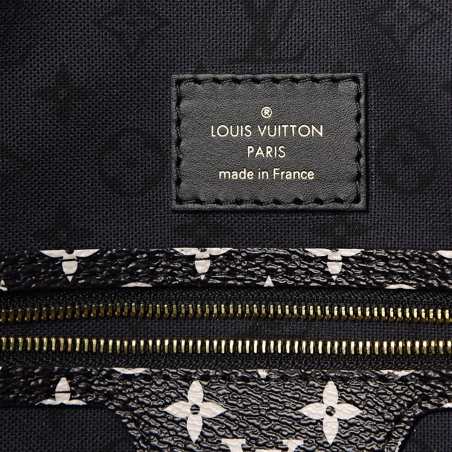 Monogram Giant Crafty Neverfull MM Creme Rouge Black