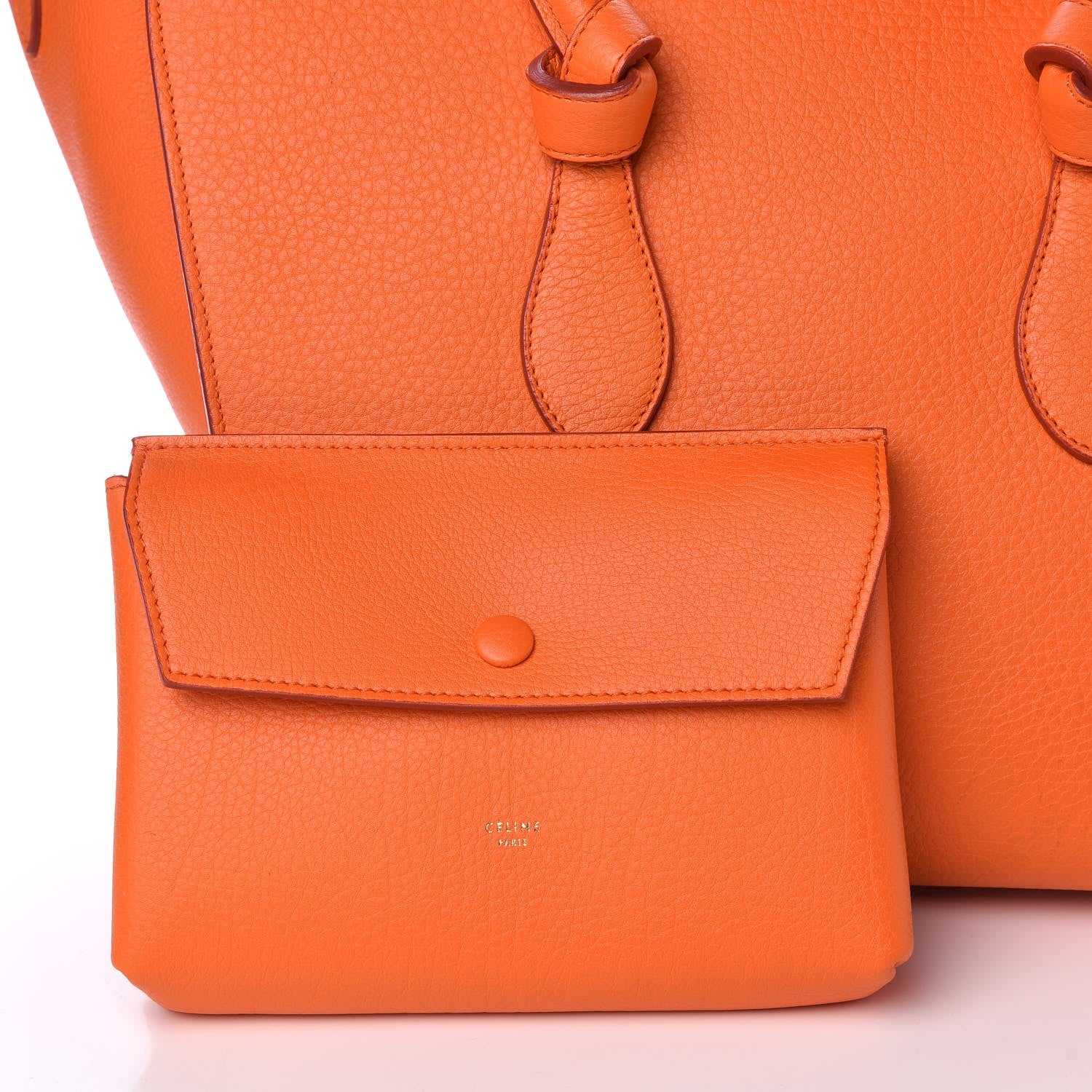 Celine Grained Calfskin Small Tie Knot Tote Bright Orange 10 of 10