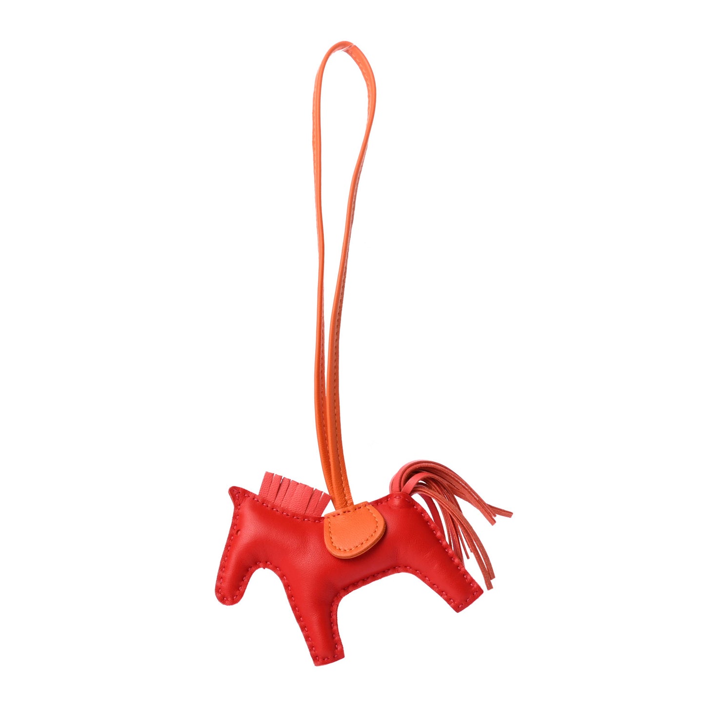 Milo Lambskin Grigri Rodeo Horse Bag Charm PM Rouge Rose Indien Jaipur Feu