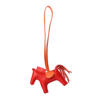 Hermes Milo Lambskin Grigri Rodeo Horse Bag Charm PM Rouge Rose Indien Jaipur Feu 1 of 3
