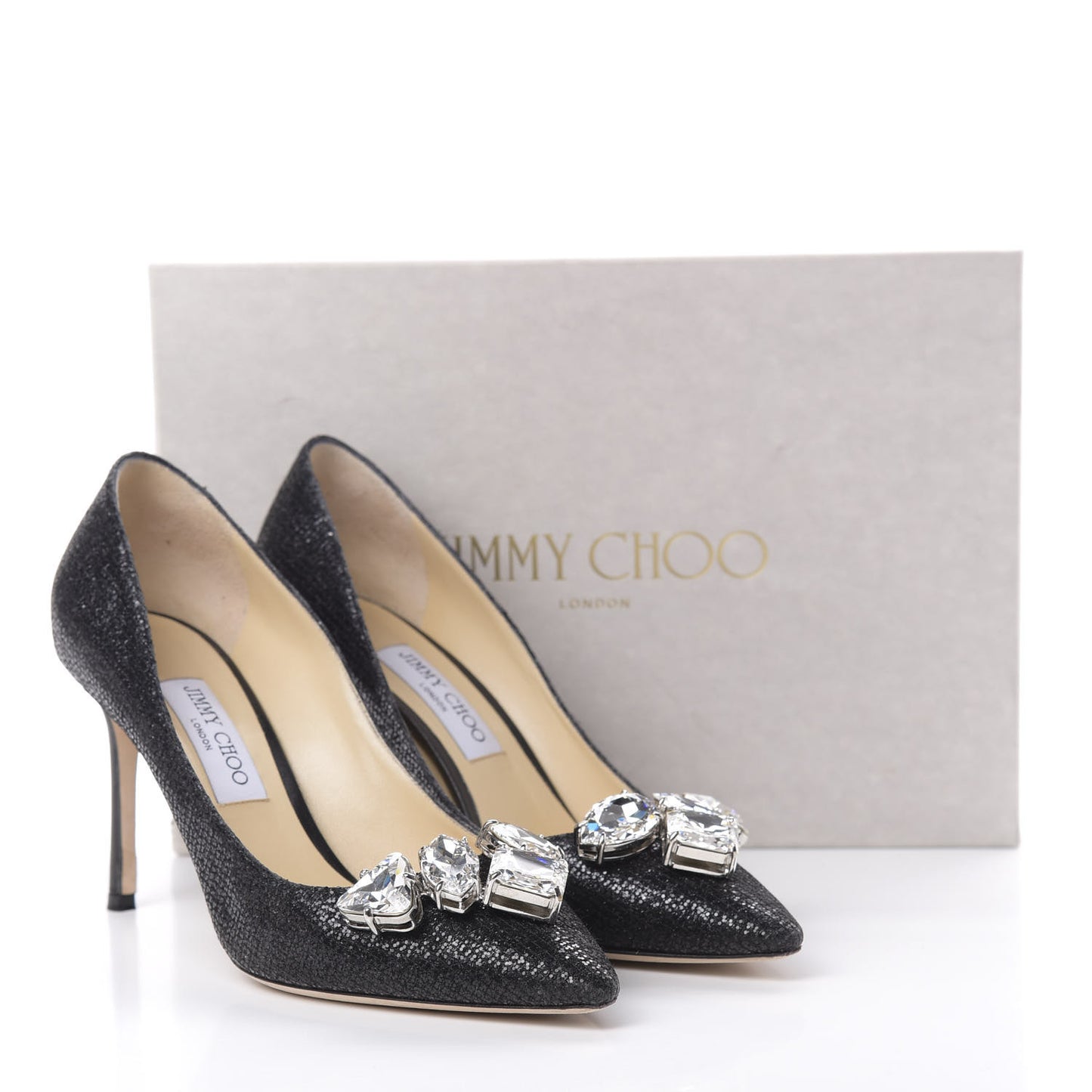 Glitter Crystal Marvel 100 Pumps 41 Black