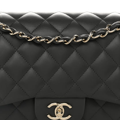 Chanel Lambskin Quilted Jumbo Double Flap Dark Grey 8 of 10