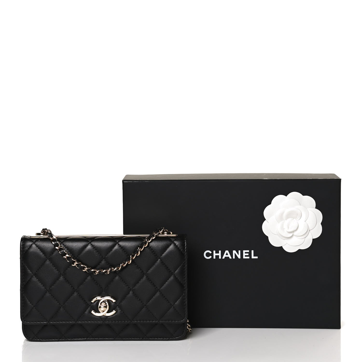 Chanel Lambskin Quilted Trendy CC Wallet On Chain WOC Black 12 of 12