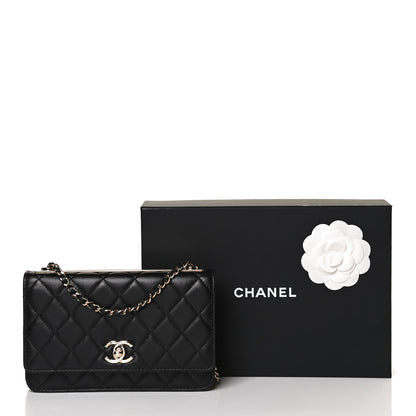 Chanel Lambskin Quilted Trendy CC Wallet On Chain WOC Black 12 of 12