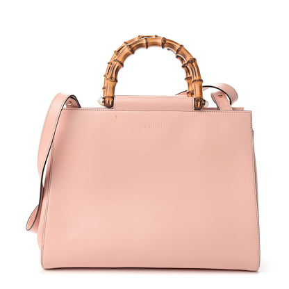 Gucci Nappa Bamboo Medium Nymphaea Top Handle Bag Perfect Pink 1 of 10