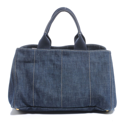 Prada Denim Logo Tote 3 of 7