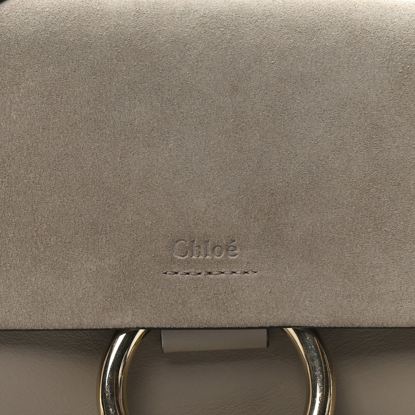 Suede Calfskin Small Faye Shoulder Bag Motty Grey