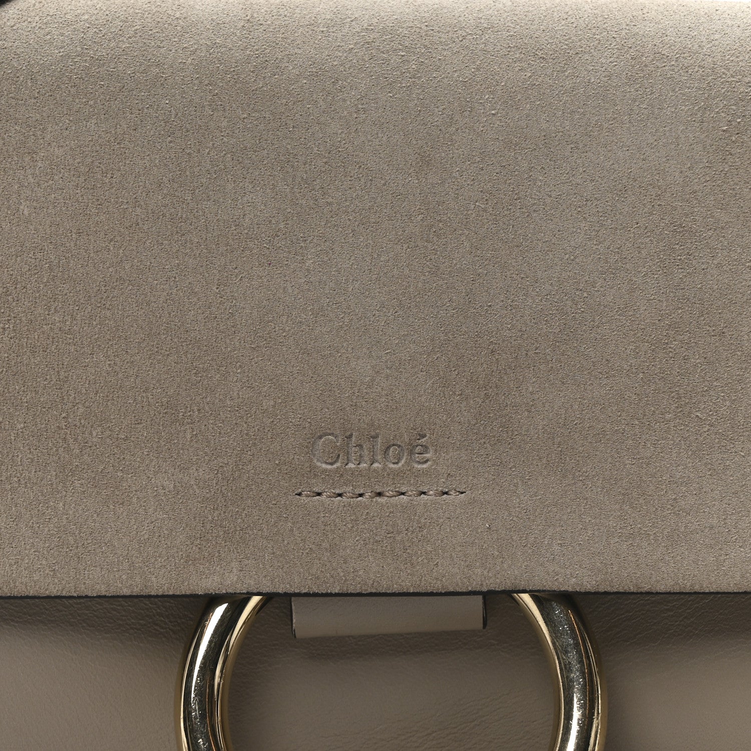 Chloe Suede Calfskin Small Faye Shoulder Bag Motty Grey 7 of 9