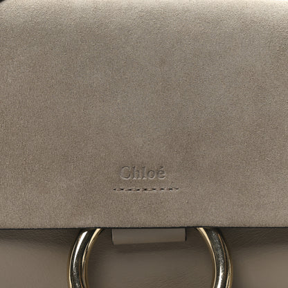 Chloe Suede Calfskin Small Faye Shoulder Bag Motty Grey 7 of 9