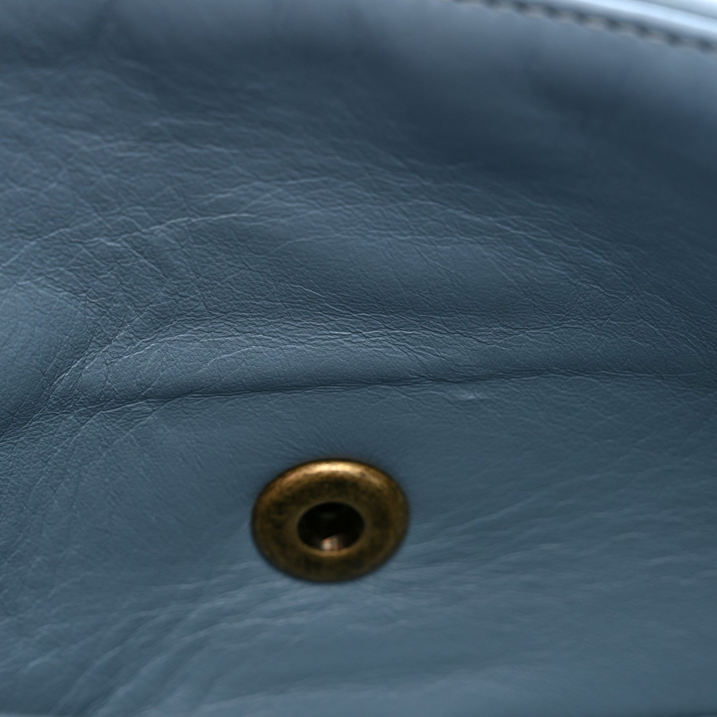 Snakeskin Lambskin Patchwork Small Flap Blue