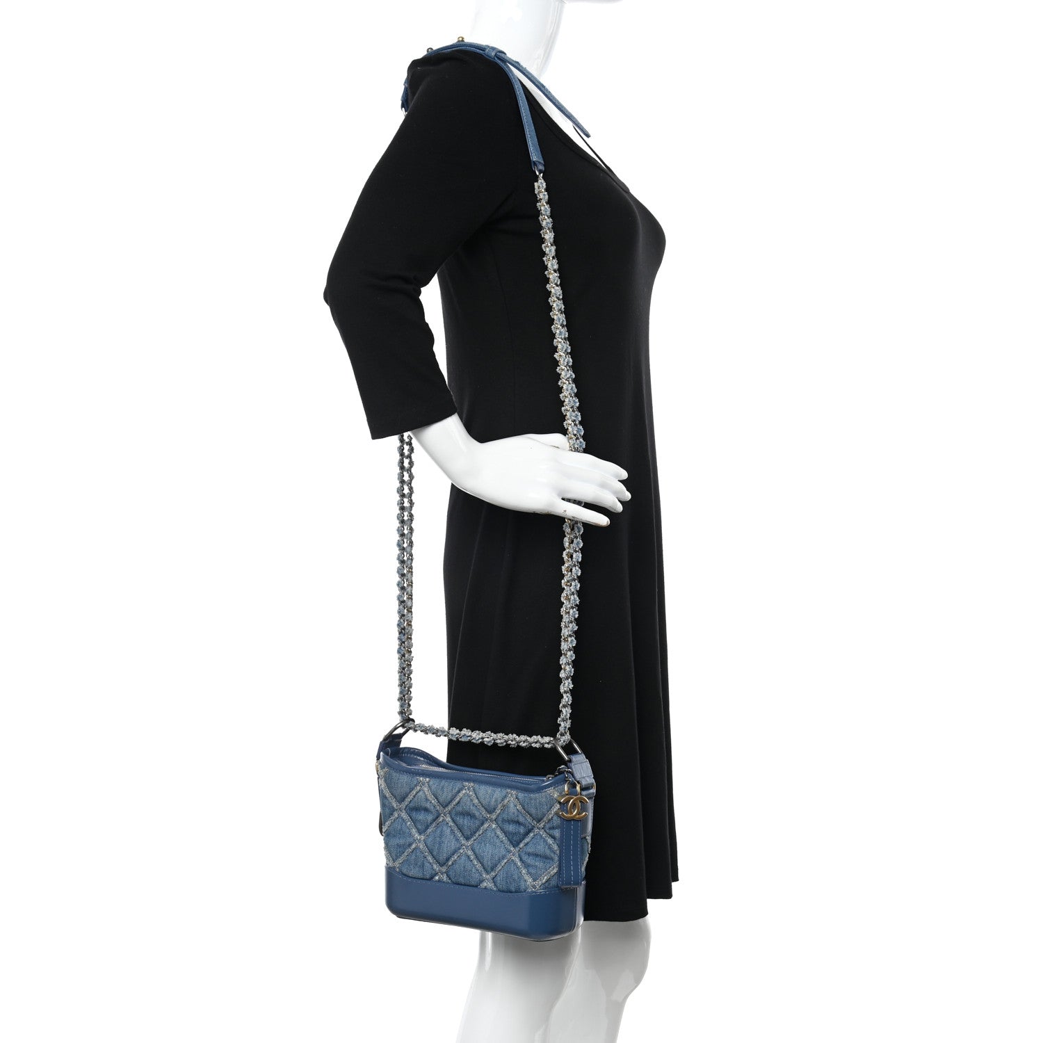 Chanel Denim Calfskin Small Gabrielle Hobo Blue 2 of 10