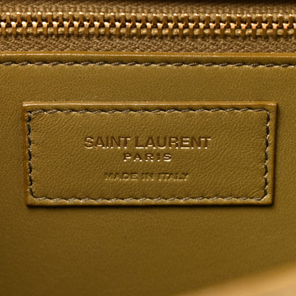 Saint Laurent Ostrich Carre Satchel Green 6 of 10