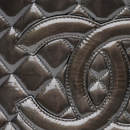 Chanel Patent Quilted Grand Shopping Tote GST Dark Green 9 of 9