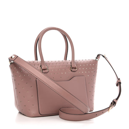 Valentino Garavani Calfskin Small Rockstud All Over Demilune Double Handle Satchel Lipstick 4 of 13