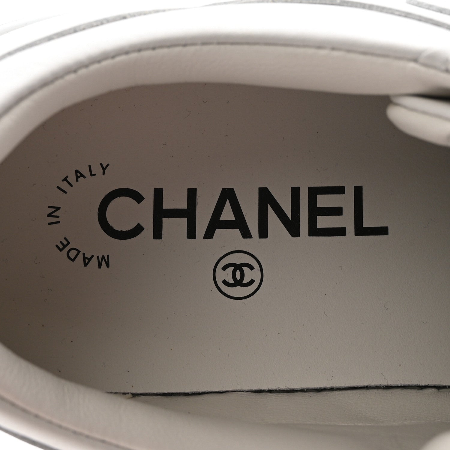 Chanel Kidskin Womens CC Sneakers 38.5 White 8 of 10
